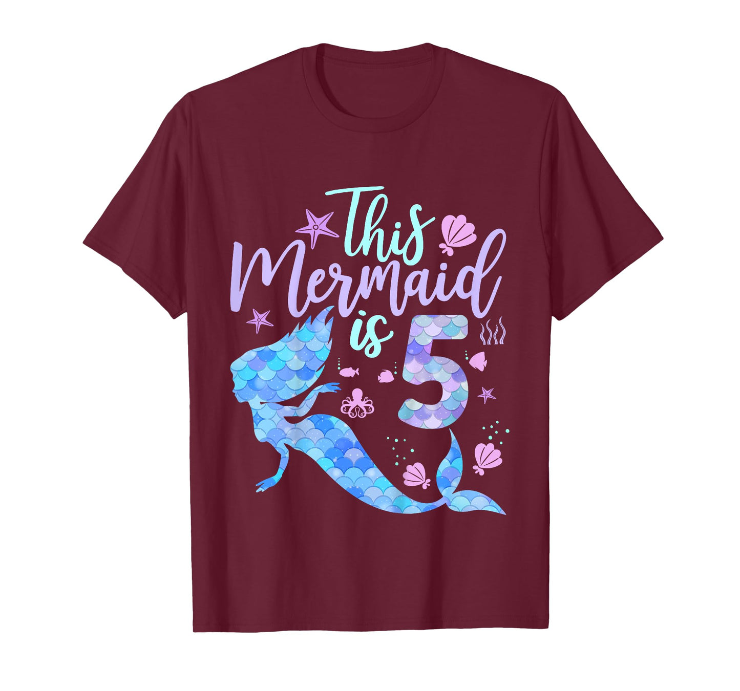 Kids This Mermaid is 5 Birthday Girls Mermaid T-Shirt