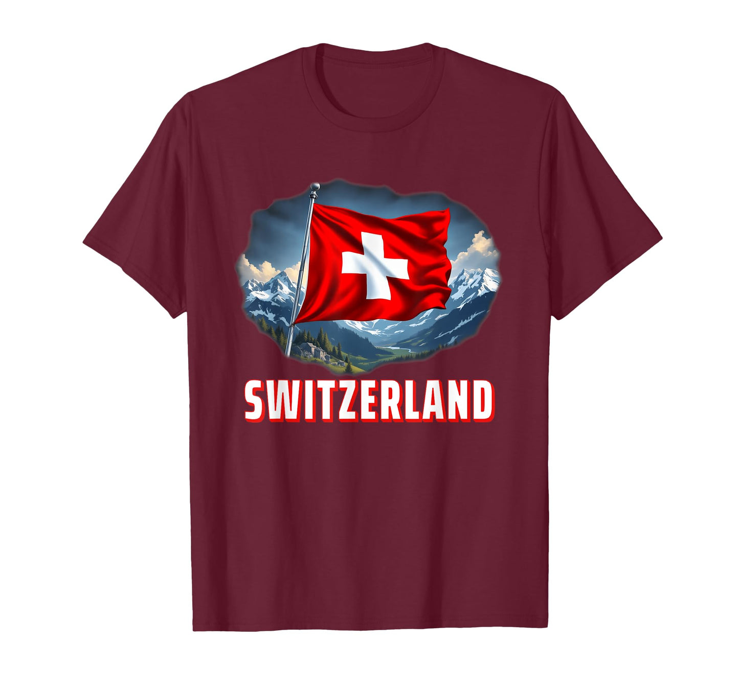 Swiss Flag Of Switzerland Patriotic Men Women Kids T-Shirt