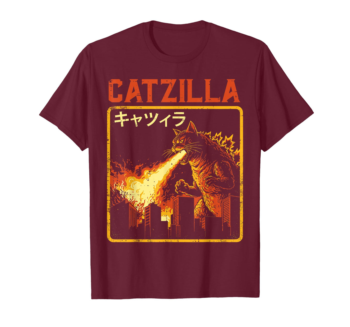 Catzilla Cat Monster Funny Japanese Parody Women Men Kids T-Shirt