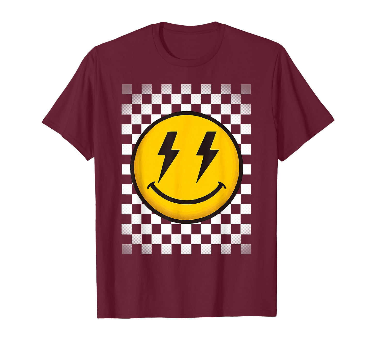 Splendifulous Happy Face Retro Checkerboard Kids Unisex T-Shirt
