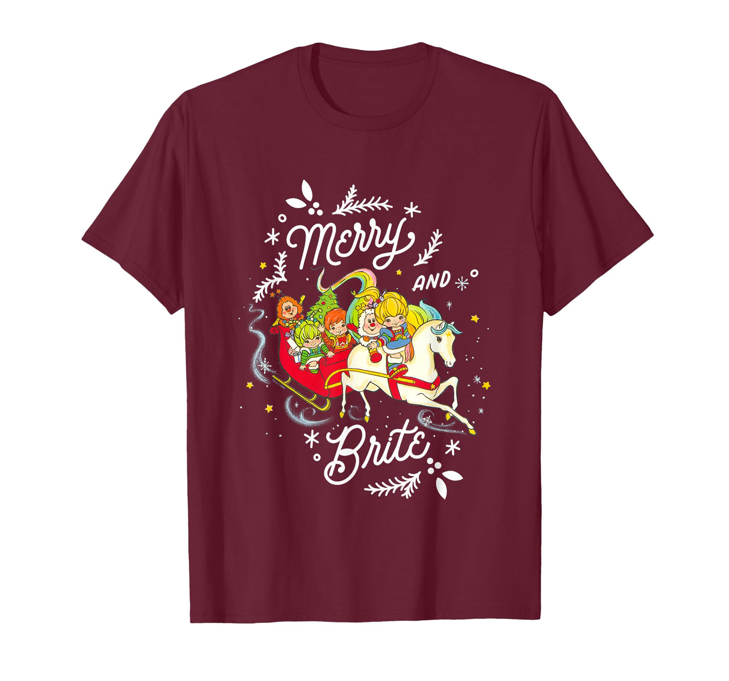 Rainbow Brite Christmas Merry & Brite Sleigh Ride T-Shirt