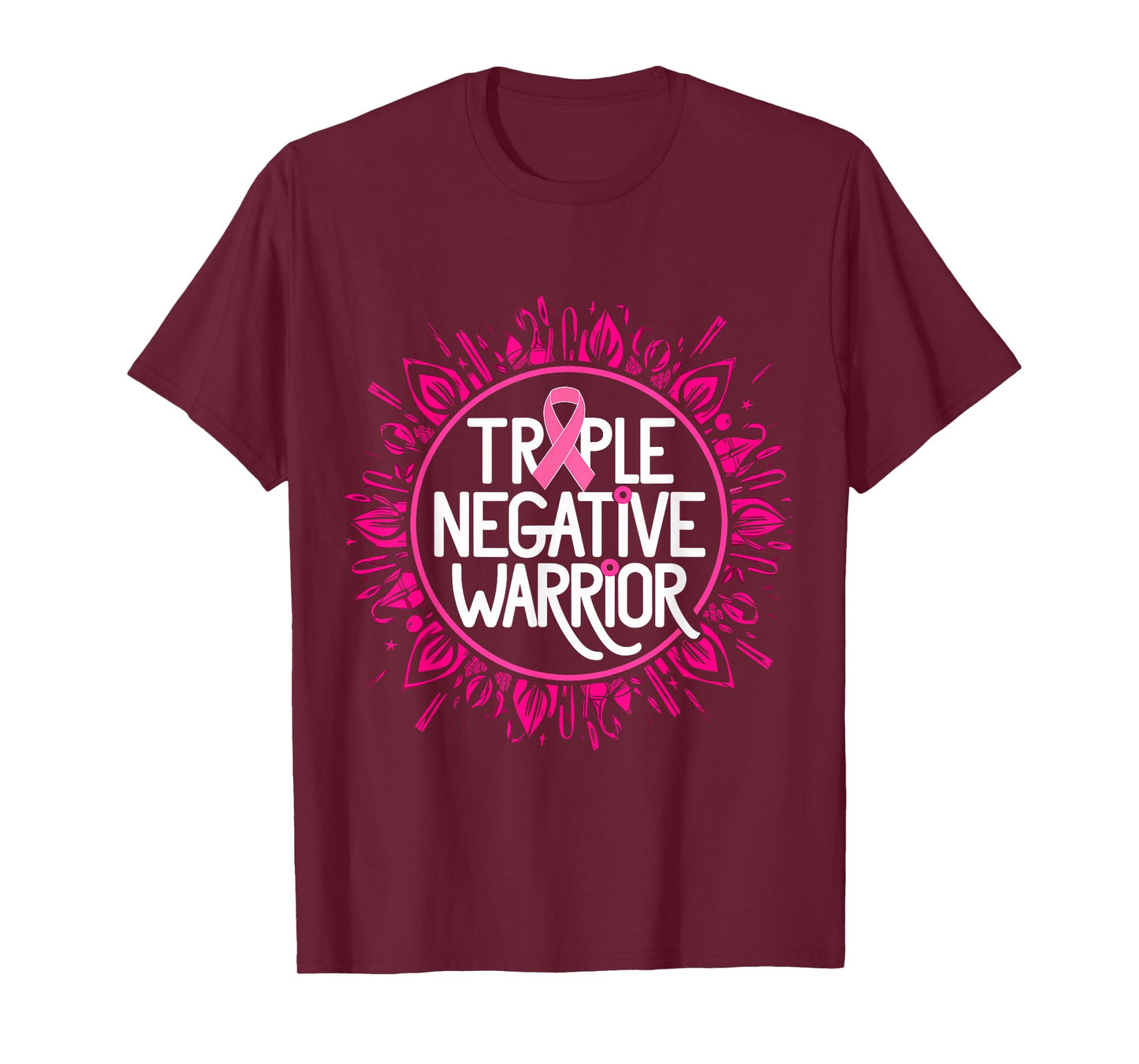 Triple Negative Warrior Pink Ribbon Breast Cancer T-Shirt