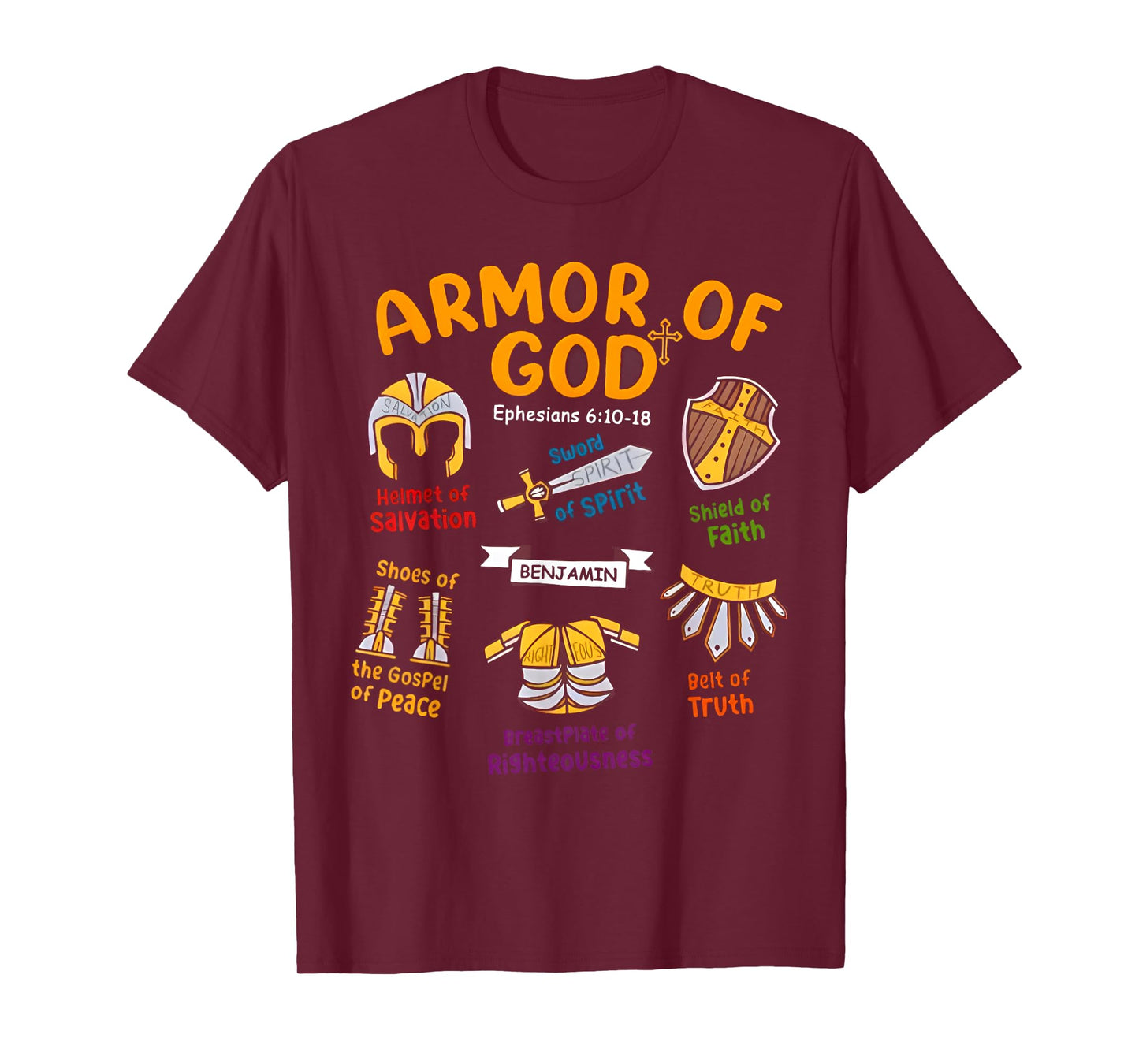 Armor of God Kids Christian Toddler Jesus Shield Ephesians T-Shirt