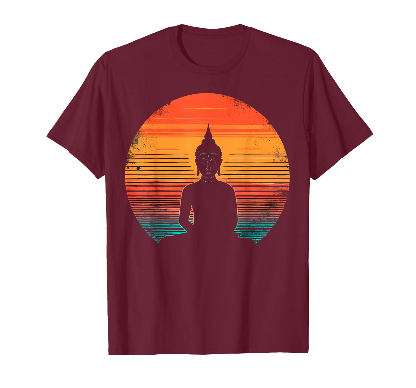 Retro Sunset Buddha Meditation Spiritual T-Shirt