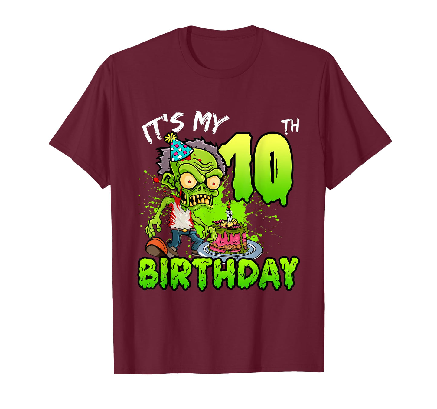It's My 10th Birthday Zombie Lover 10 Year Old Boys Girls T-Shirt