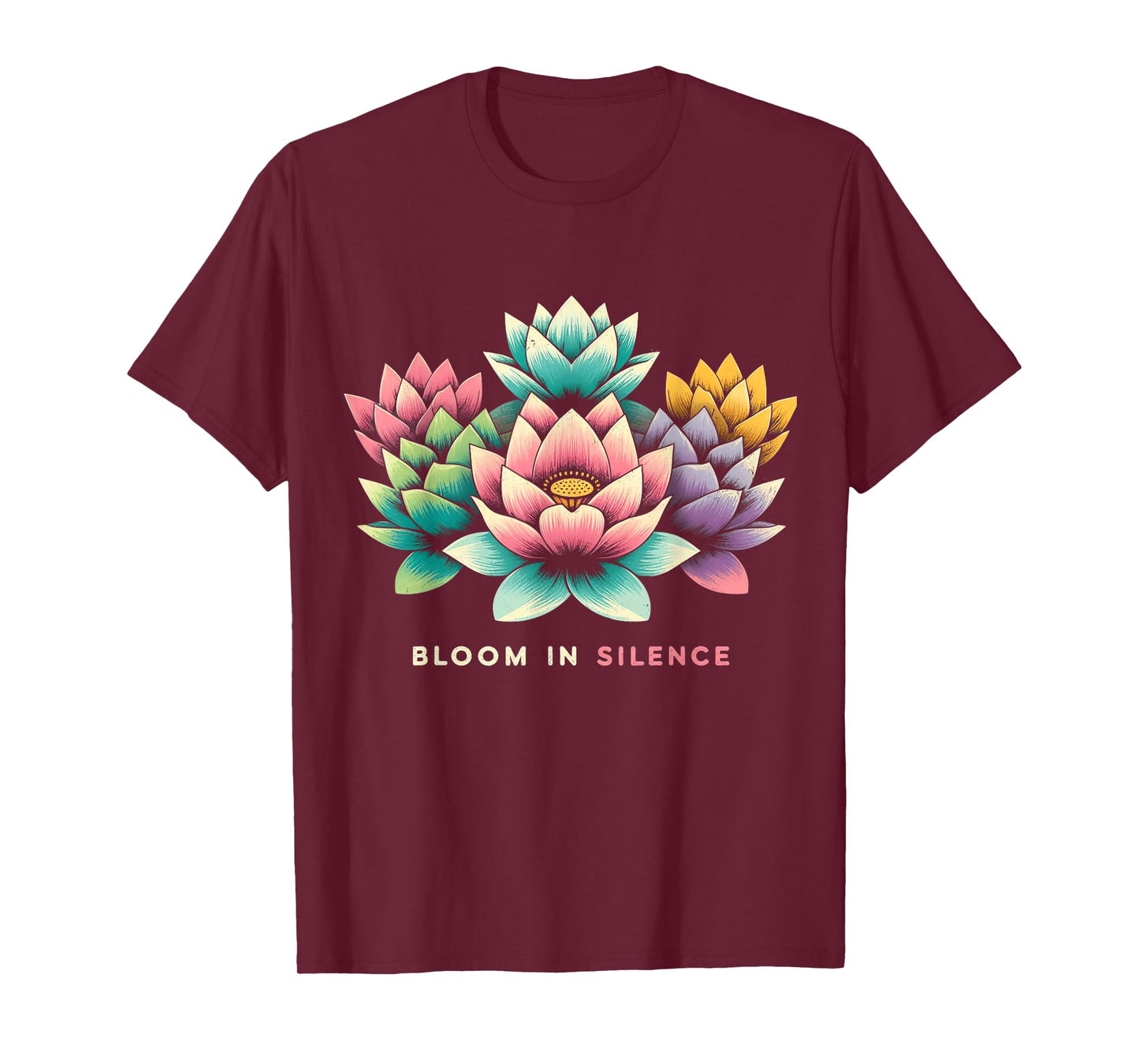 Lotus Flower Tee - Bloom in Silence - Zen Yoga & Meditation T-Shirt