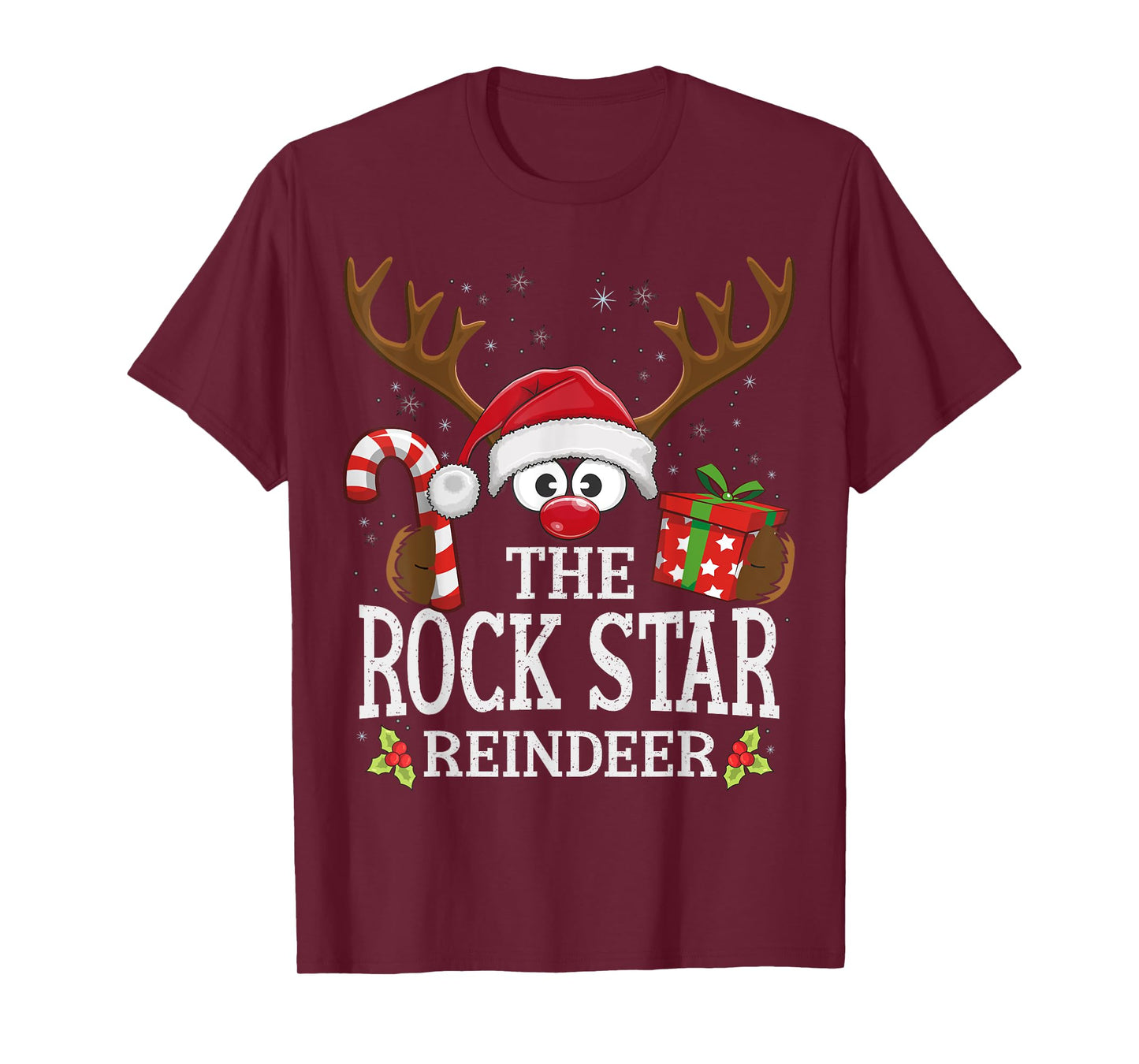 Christmas Matching The Rock Star Reindeer Family T-Shirt