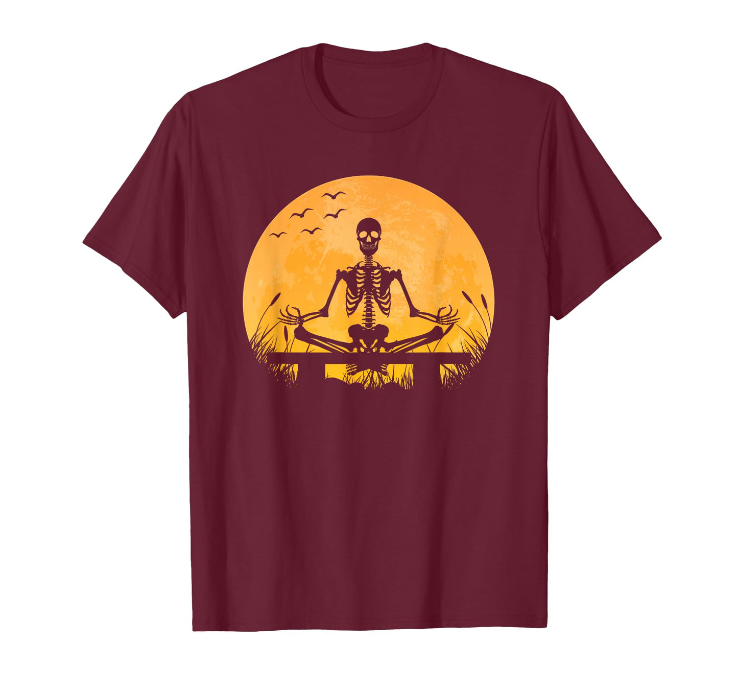 Yoga Meditation | Skeleton meditates | Moon | Yoga Pose T-Shirt
