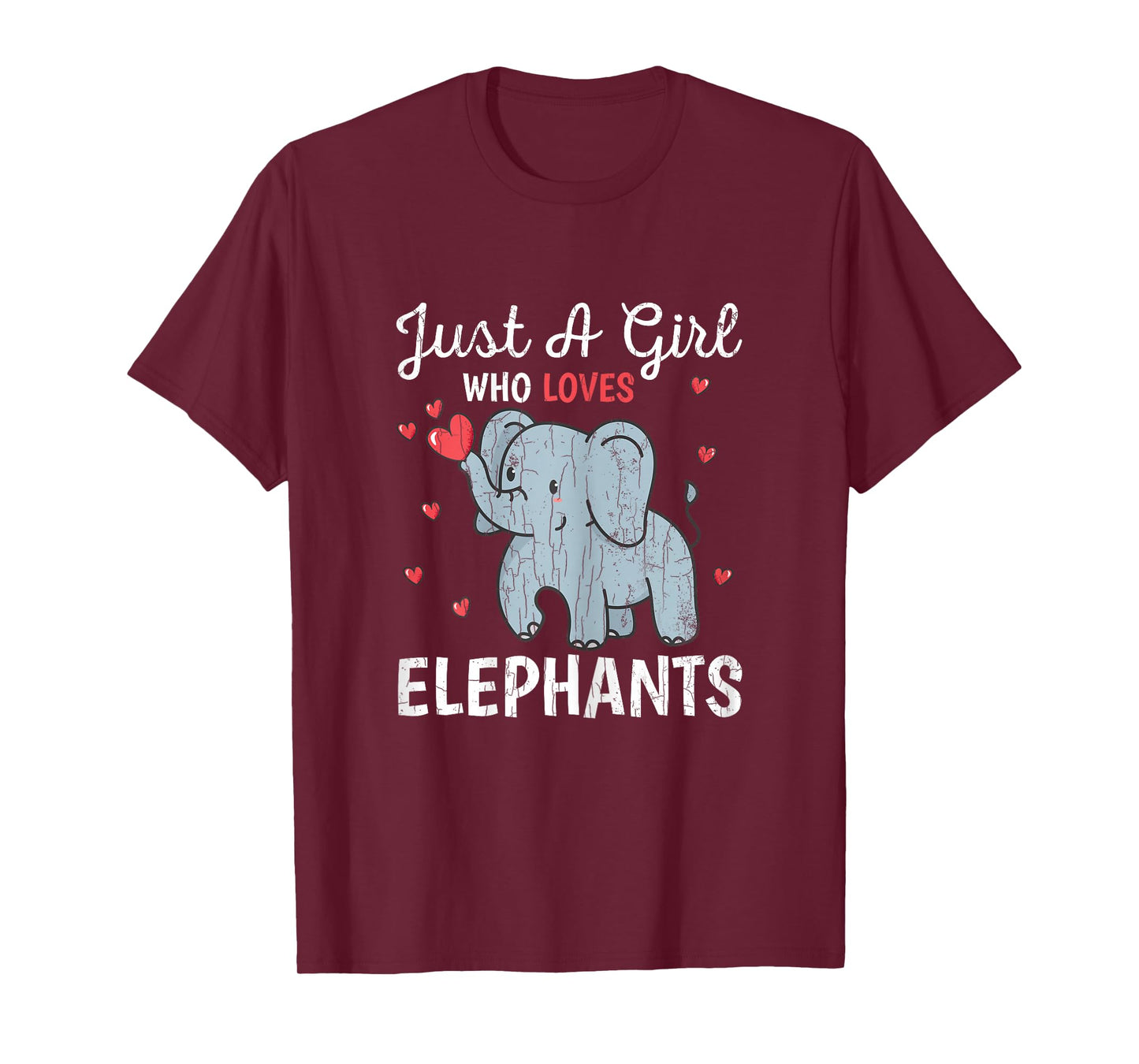 Just A Girl Who Loves Elephants Funny Cute Women Graphic T-Shirt
