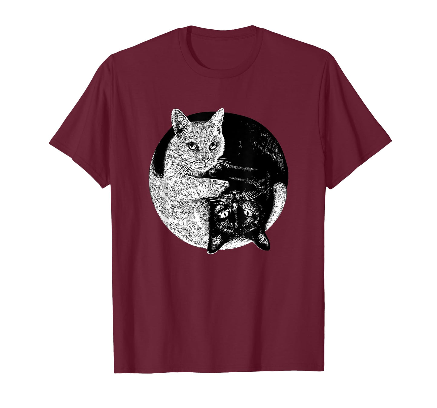 Yin and Yang Black and White Cats Pet Lover T-Shirt