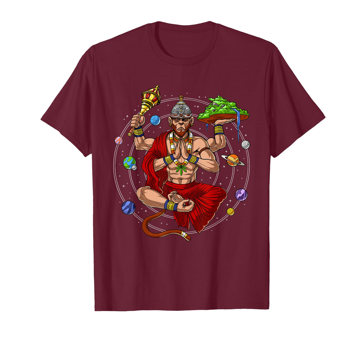 Hanuman Hindu God Monkey Yoga Meditation Hinduism Mythology T-Shirt