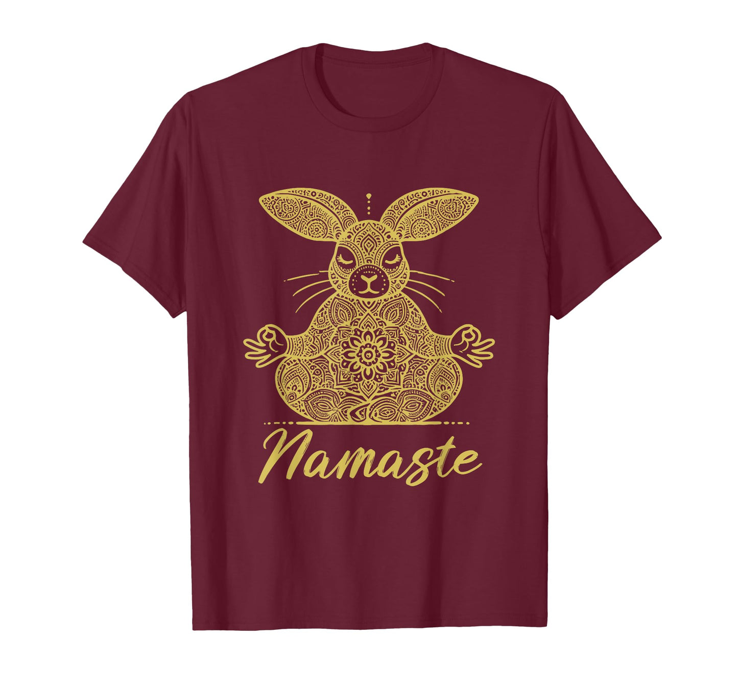 Namaste Rabbit with Mandala Funny Yoga Meditation Rabbit T-Shirt