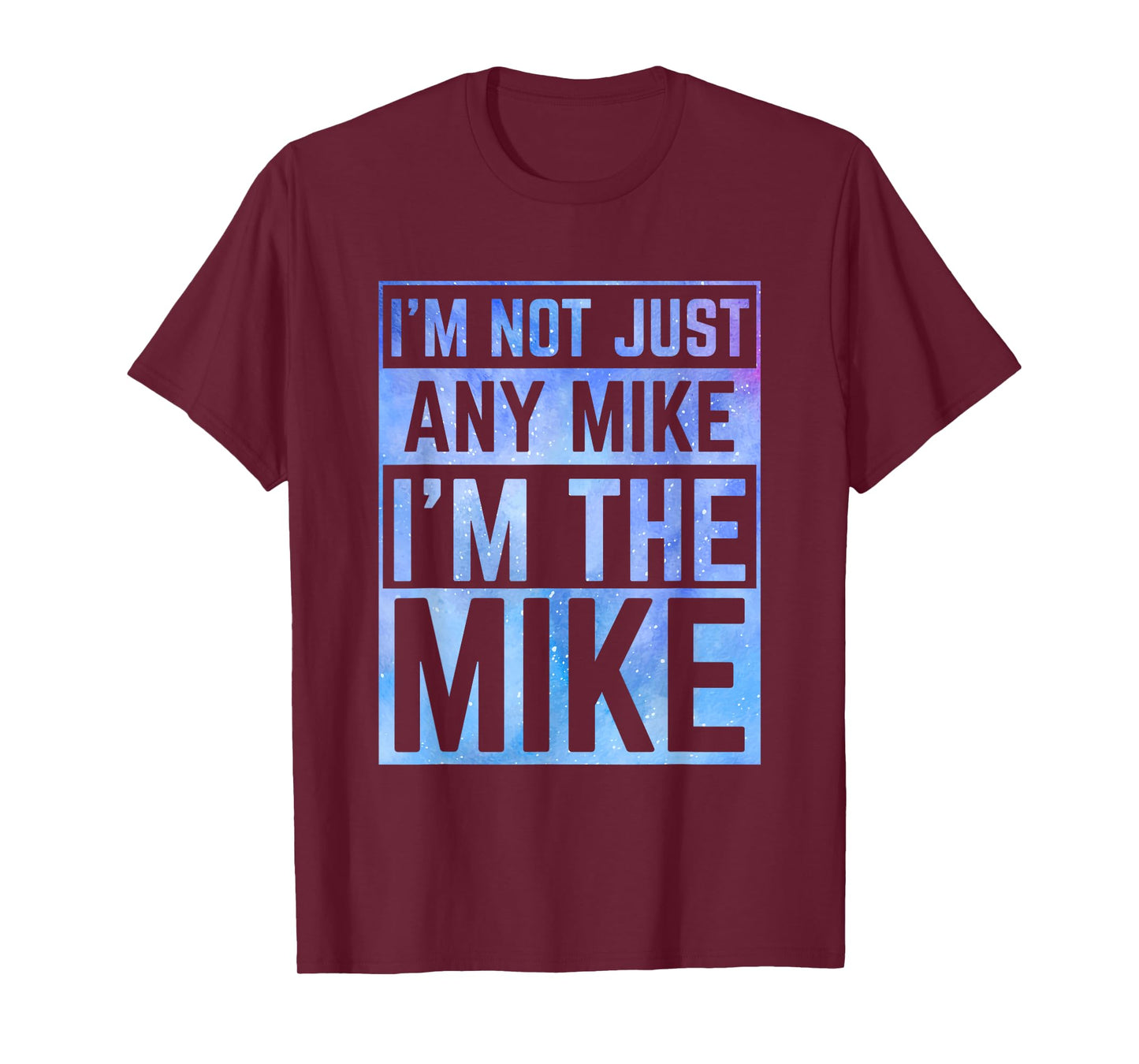 Personalized Gifts For Mike Unisex-Adults, Unisex-Kids Black Medium Modern Mock Collar Short Sleeve T-Shirt