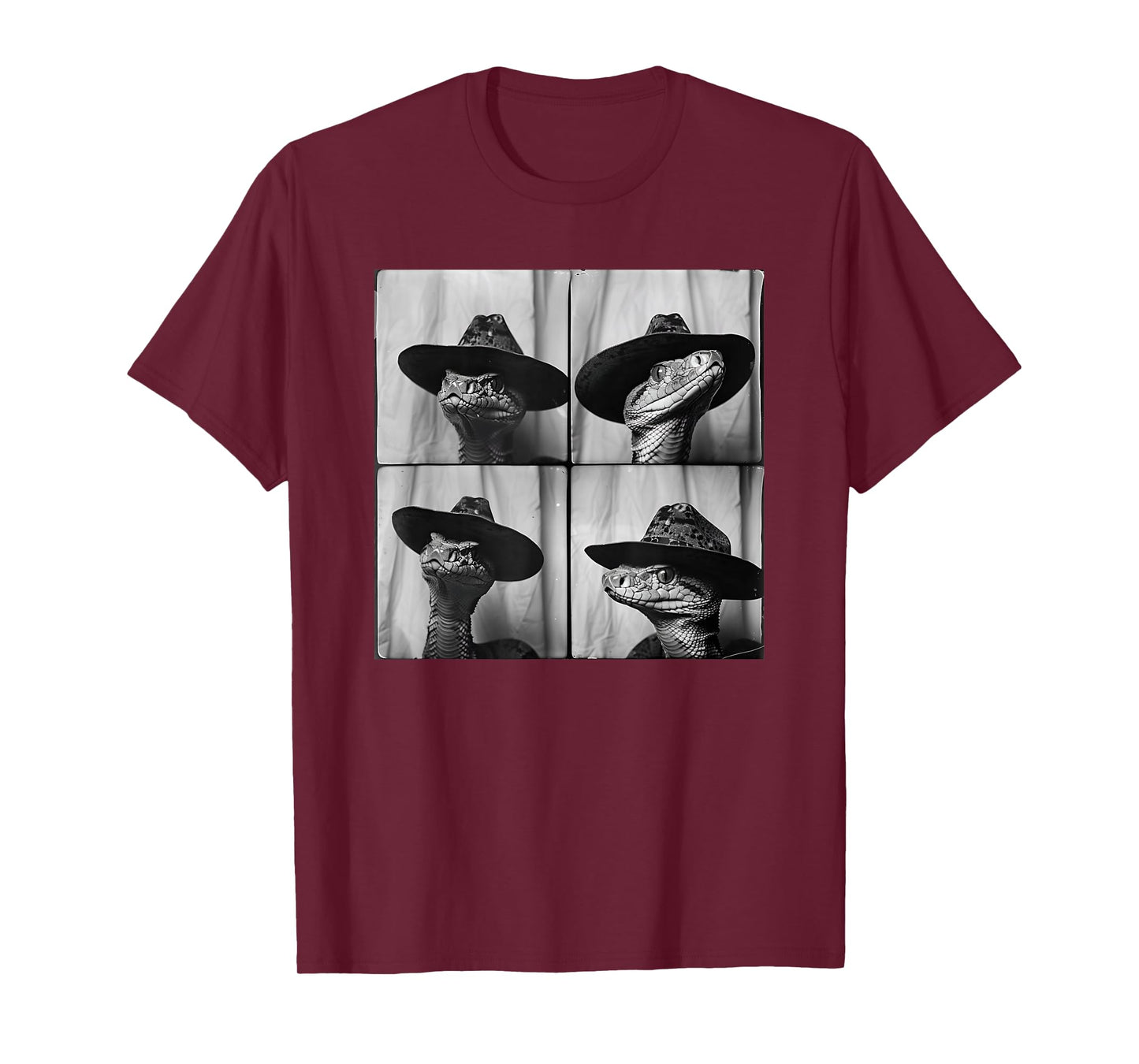 Snake In Cowboy Hat Funny Animal Photobooth Snake Owner T-Shirt