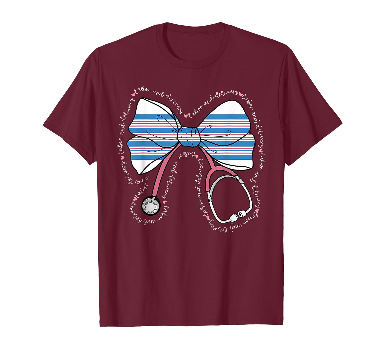 Stethoscope Coquette Bow Baby Blanket Labor and Delivery RN T-Shirt