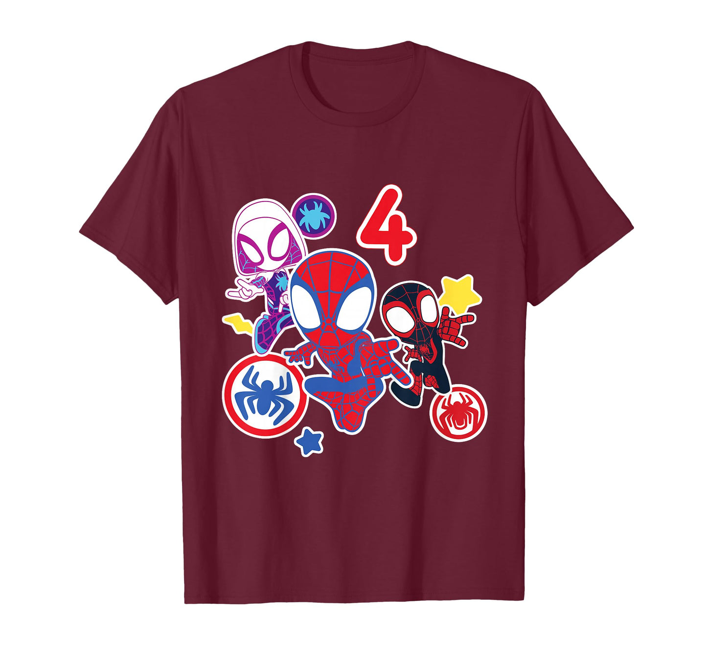 Marvel Spidey and His Amazing Friends 4 Year Old Birthday T-Shirt