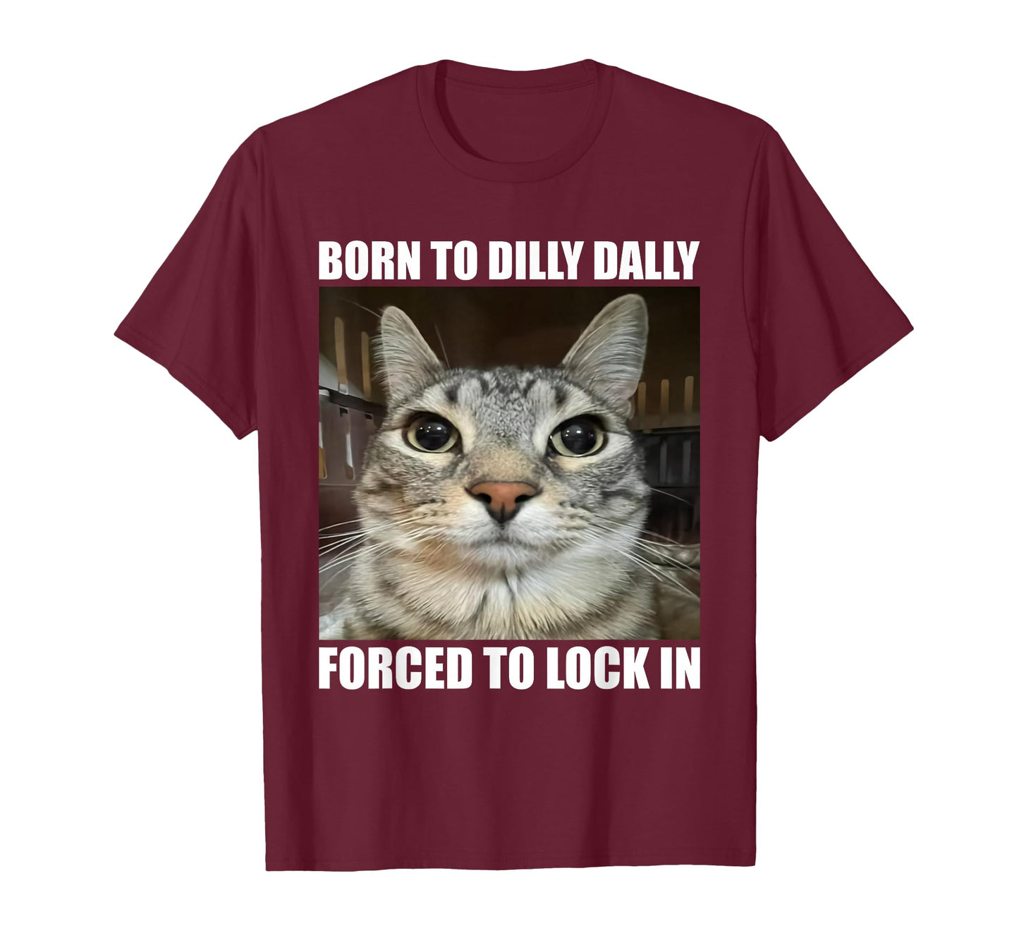 Born To Dilly Dallly Forced To Lock In Cat Lover T-Shirt