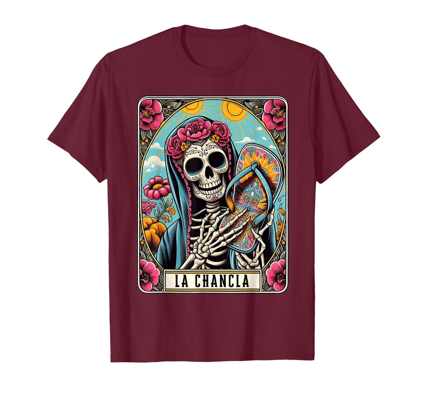 La Chancla Flip Flop Card Funny Mexican Mom Tarot Card T-Shirt