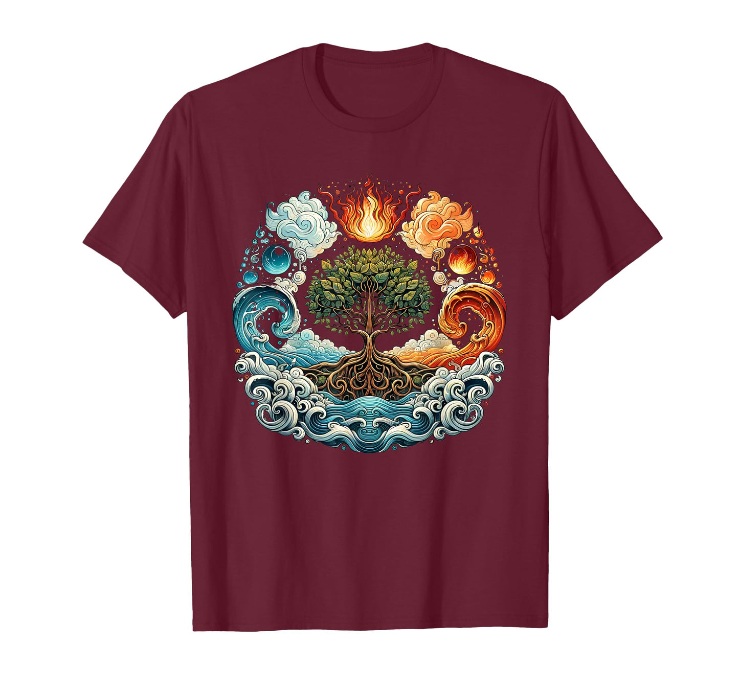 Tree of Life Spiritual Earth, Water, Fire & Air T-Shirt