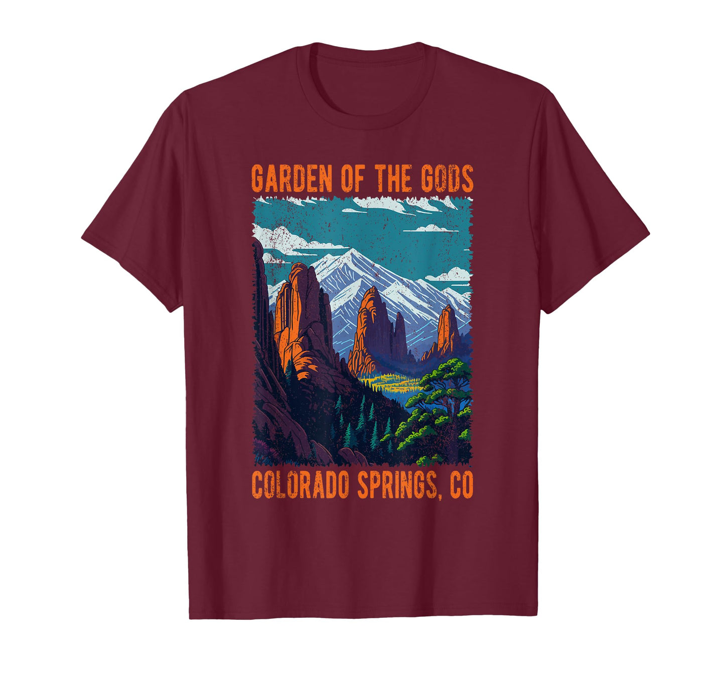 Garden of the Gods Colorado Springs CO USA Distressed Design T-Shirt
