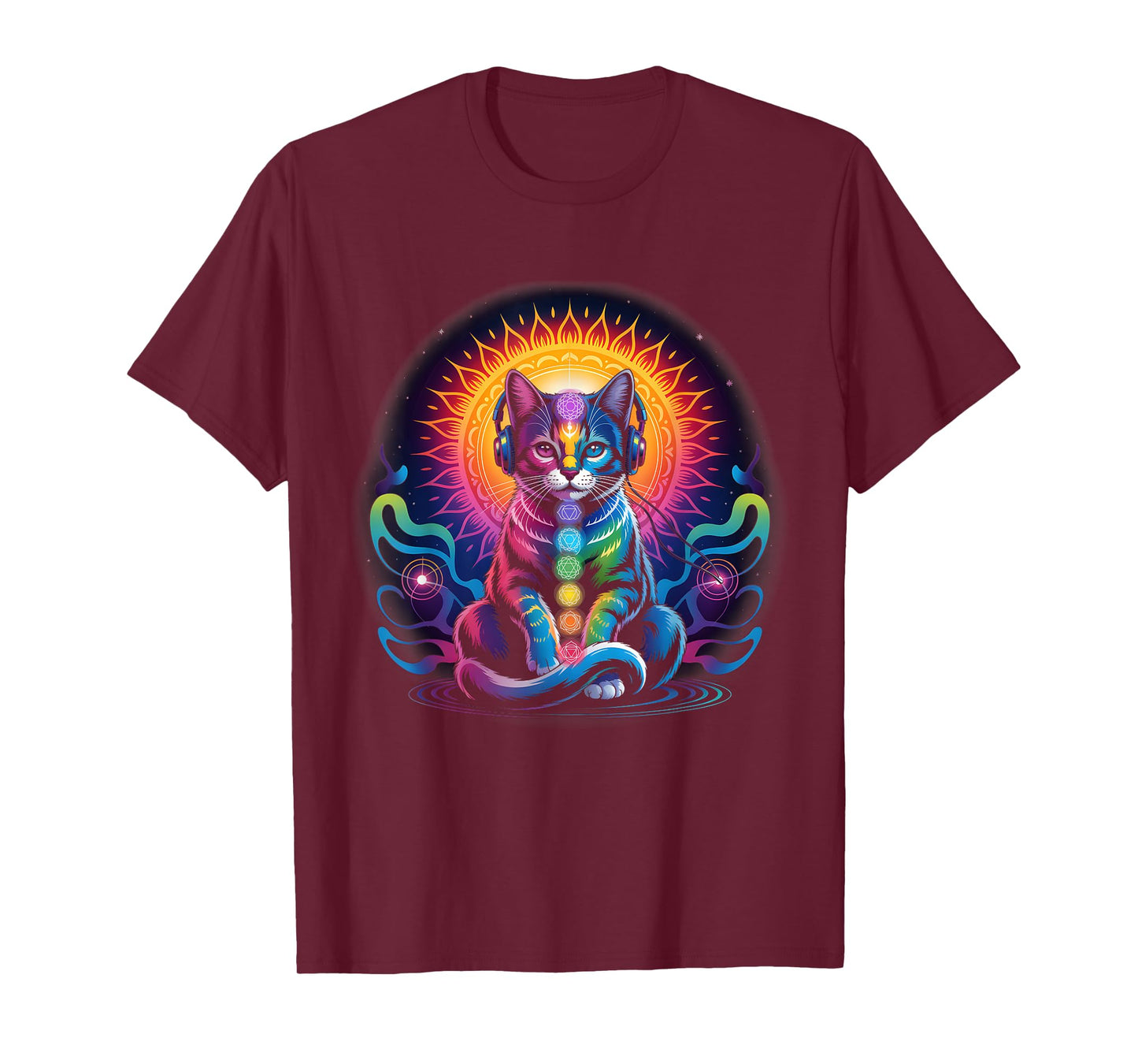 Colorful Zen Cat Meditating Buddha Cat Fancy T-Shirt