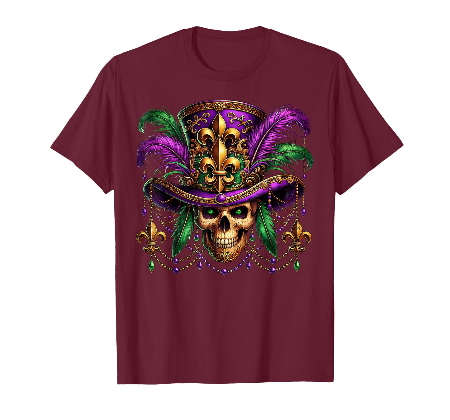 Mardi Gras Costume Sugar Skull Carnival Halloween Witch Men T-Shirt