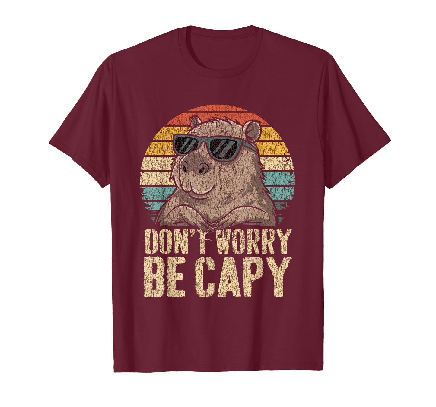 Dont Worry Be Capy Capybara Retro Men Women Boys Kids Youth T-Shirt