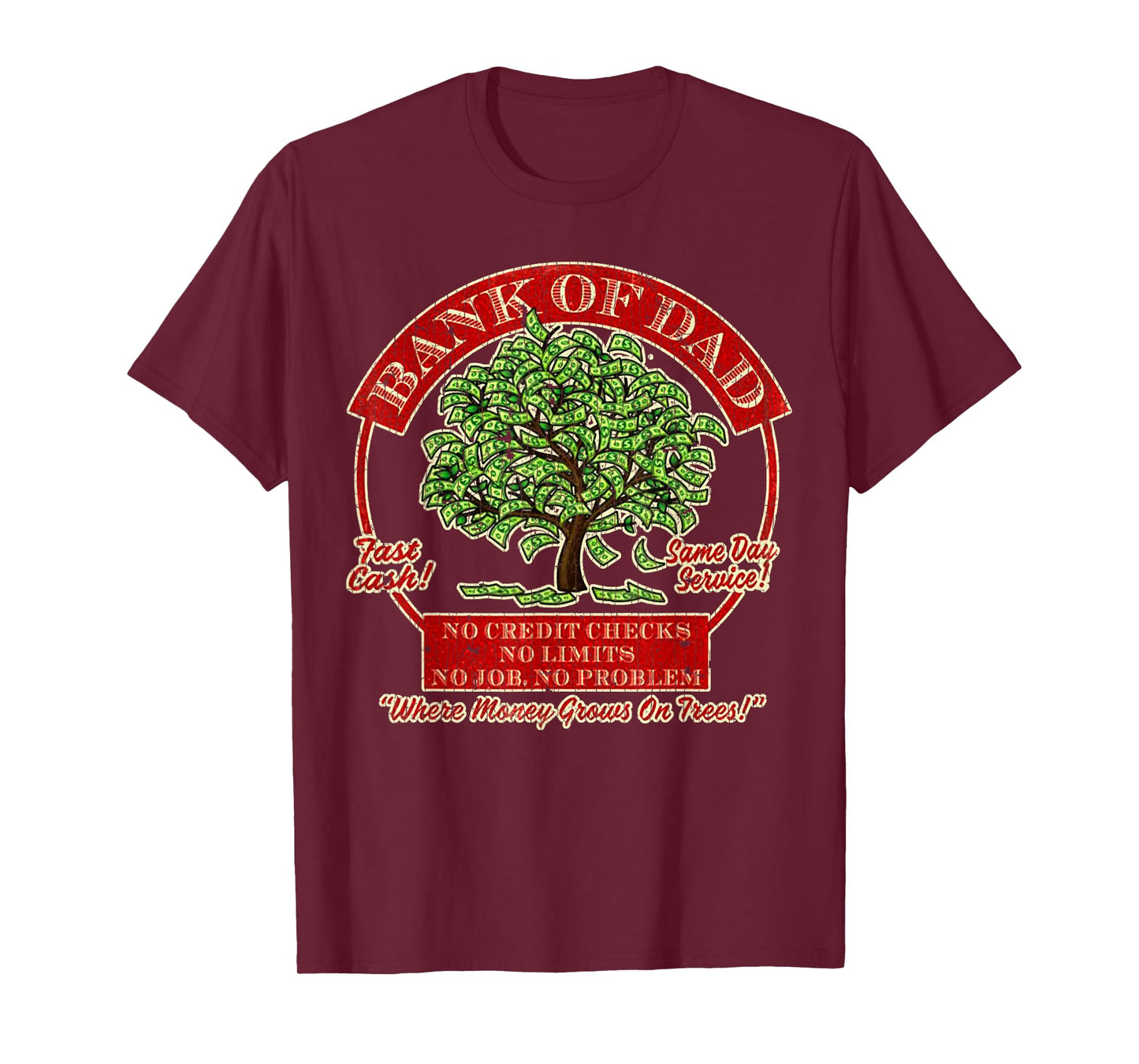 Vintage Retro Bank Of Dad Fast Cash Same Day Service T-Shirt