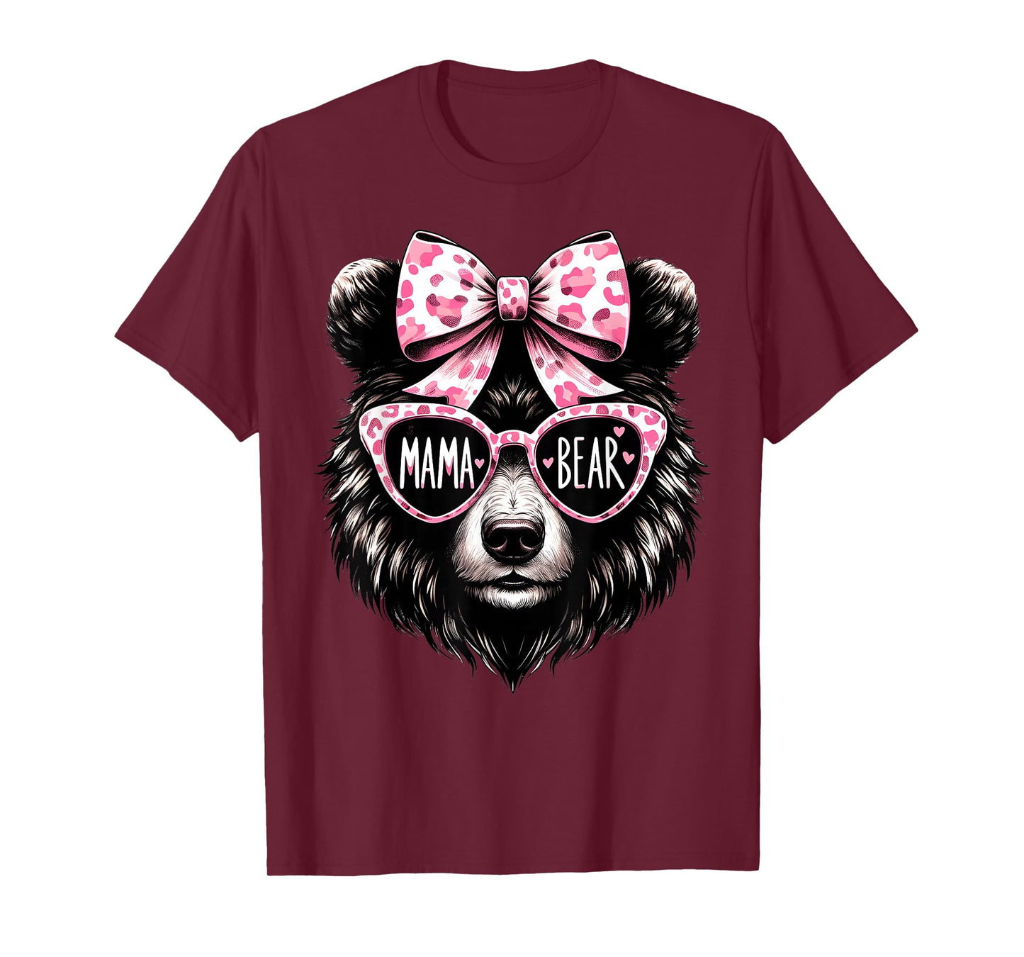 Cute Mama Bear Face Sunglasses Mom Mommy Funny Mother’s Day T-Shirt