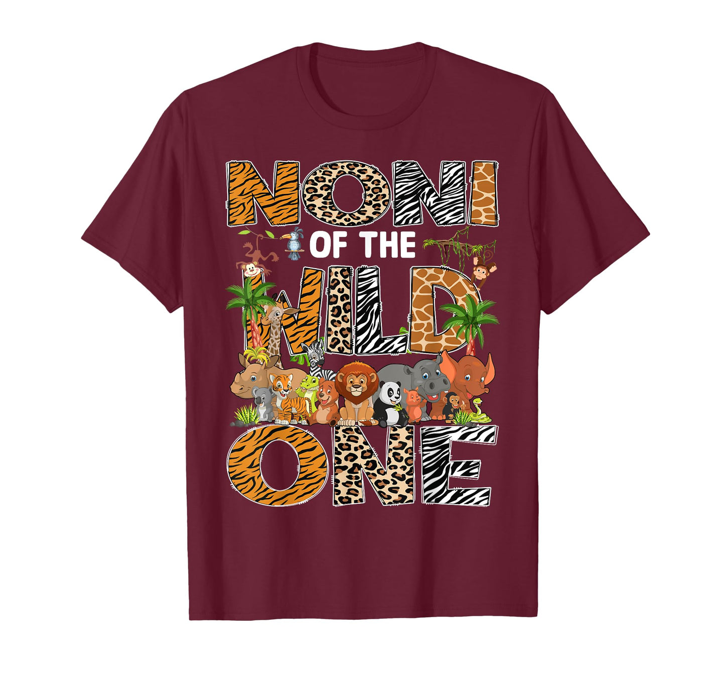 Noni Of The Wild One Safari Zoo Animal 1St Birthday T-Shirt
