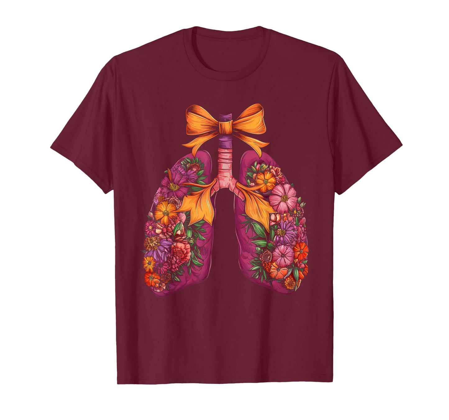 Lungs Flower Halloween Respiratory Therapist bow coquette T-Shirt