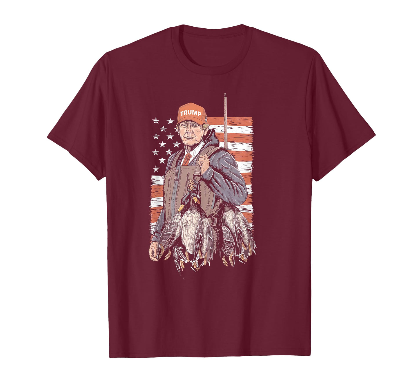 Duck Hunting Trump Camo Hello Hunting Season US Flag T-Shirt