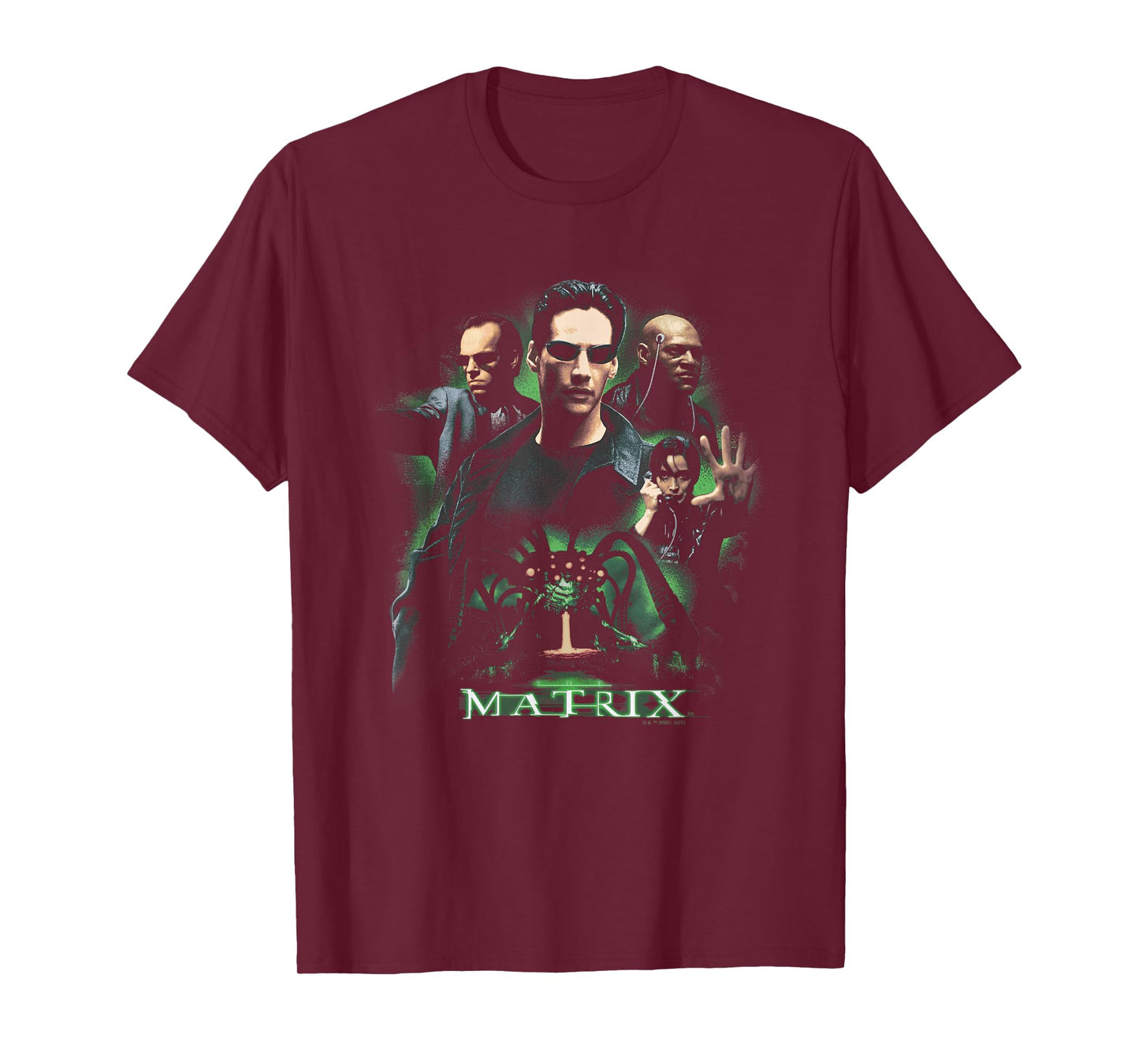 The Matrix Neo Vs. The Machines Distressed Retro Poster T-Shirt