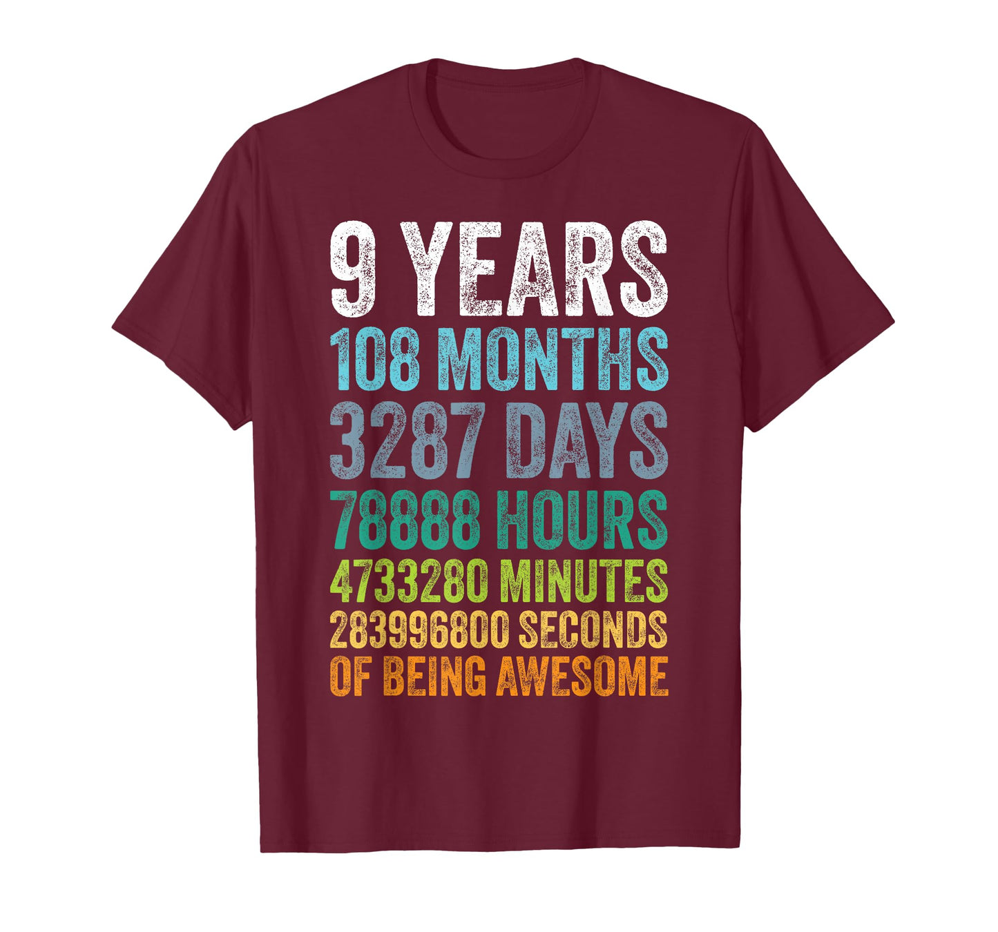 9 Year Old BDay Decorations Son Boy 9yr 9th Birthday T-Shirt