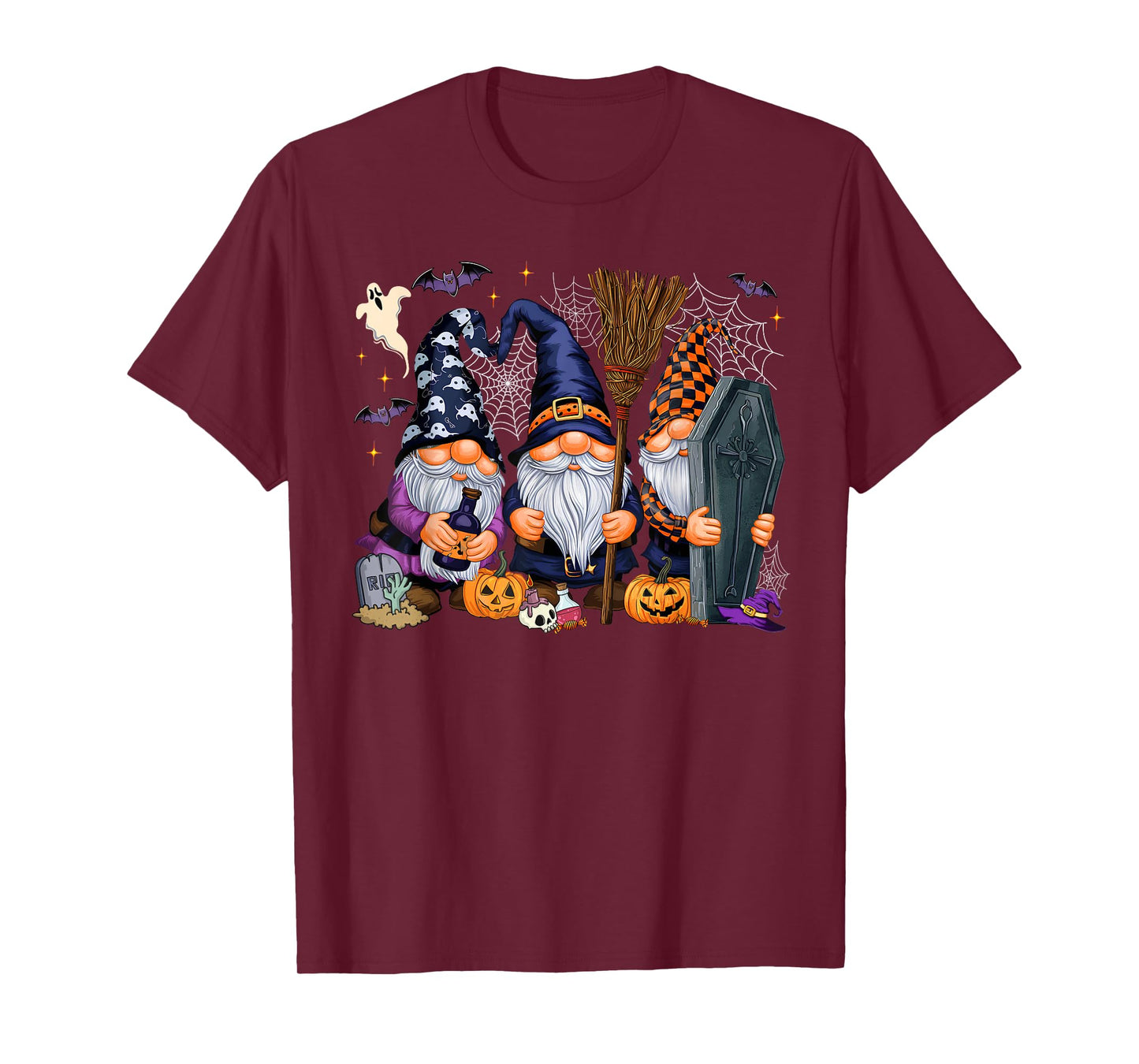 Gnome Witch Halloween Pumpkin Autumn Fall Holiday 2024 T-Shirt