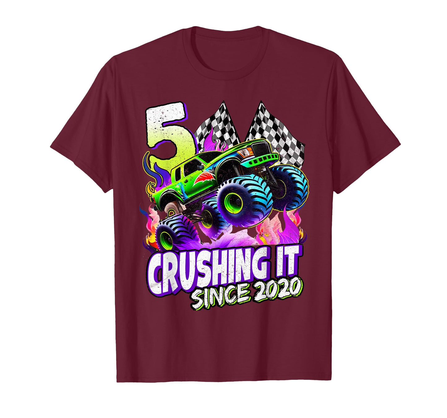 Birthday Boys Monster Truck 5 Year Old 5th Birthday Party T-Shirt