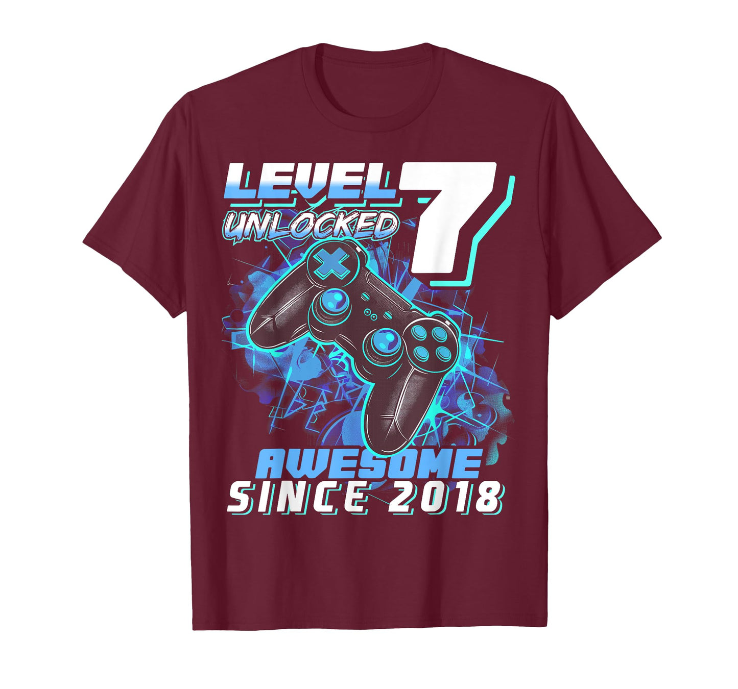 7th Birthday Boy Level 7 Gamer 7 Year Video Game Party T-Shirt
