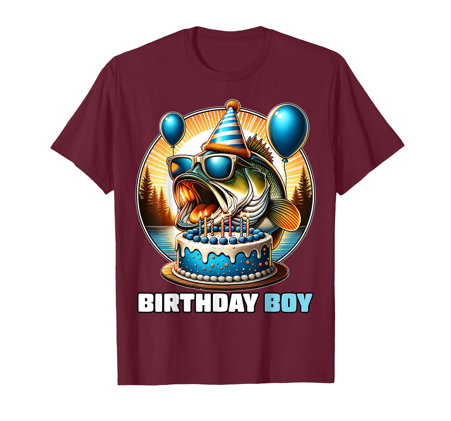 Funny Birthday Boy Fishing Birthday Shirt Bday Party Kids T-Shirt