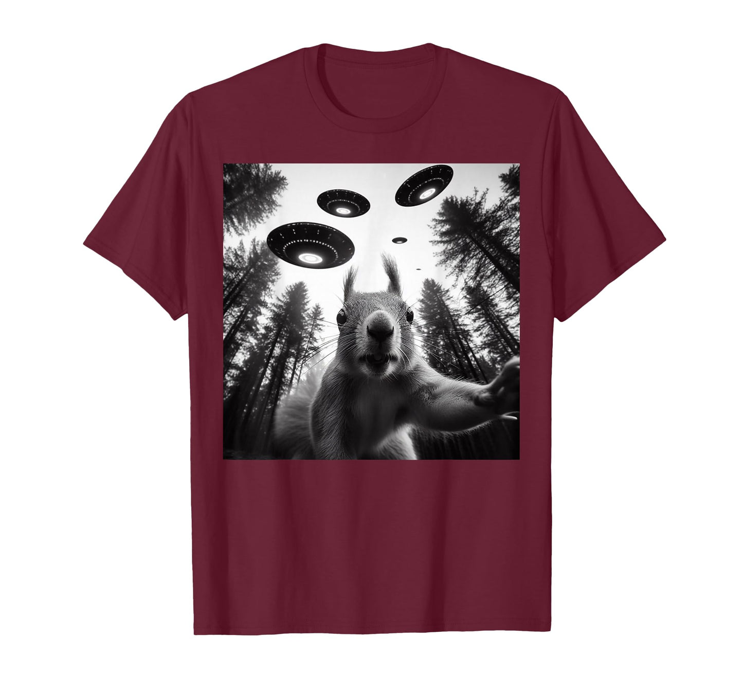 Squirrel Selfie With Alien UFO Funny Gifts For Men Women Kid T-Shirt