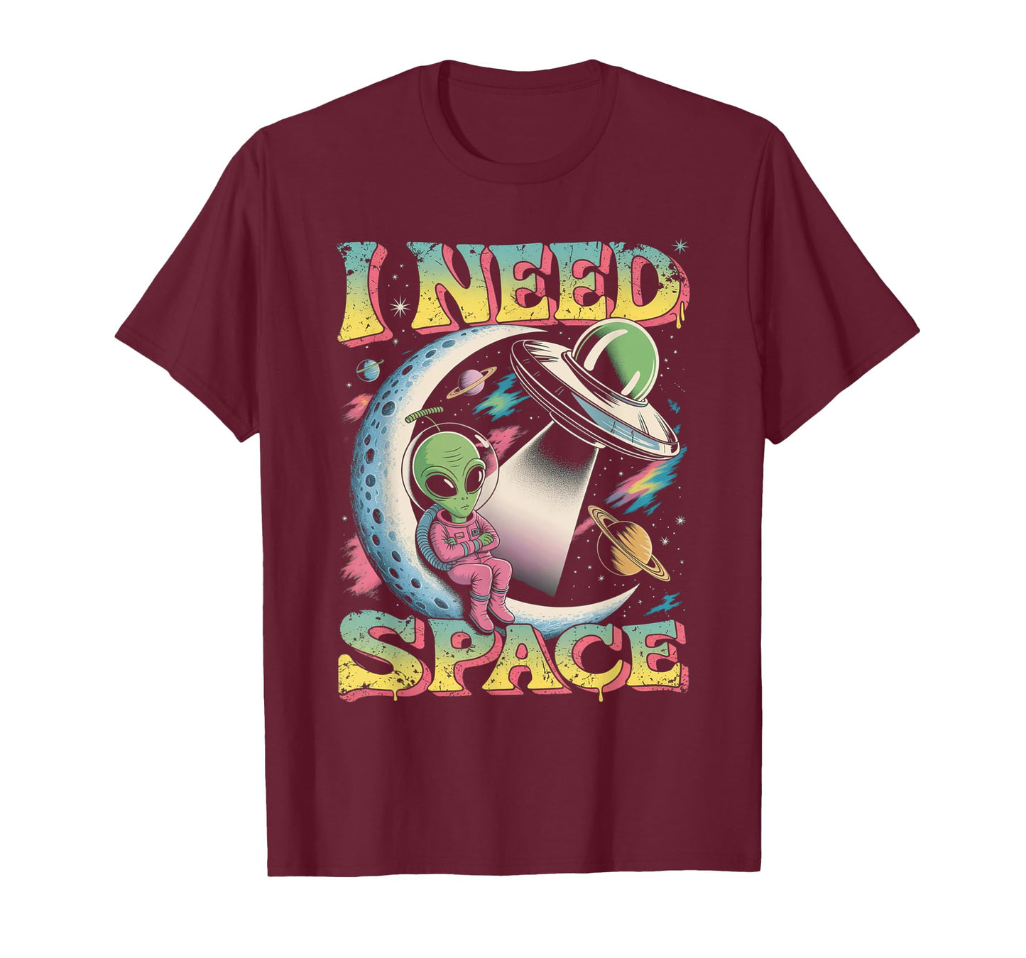 I Need Space Astronomy Alien Retro T-Shirt