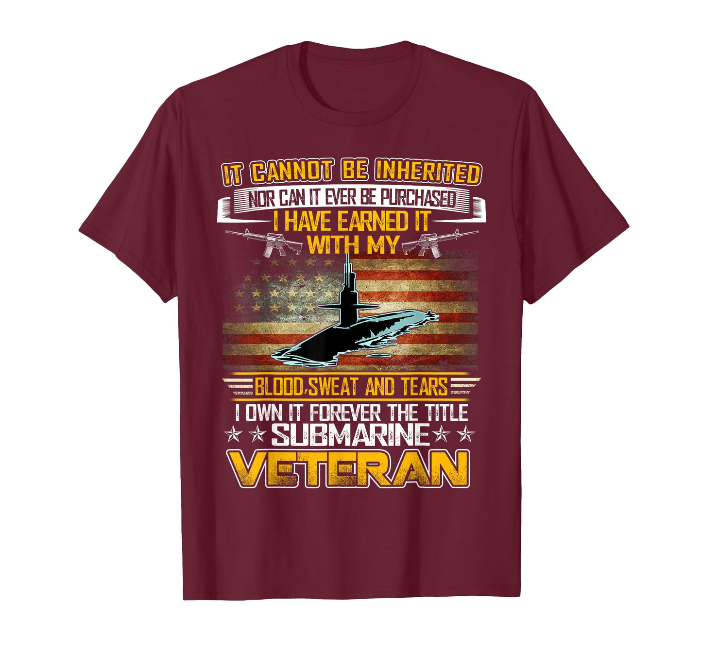 US Military Submarine US Flag Gifts For A Veteran Submariner T-Shirt