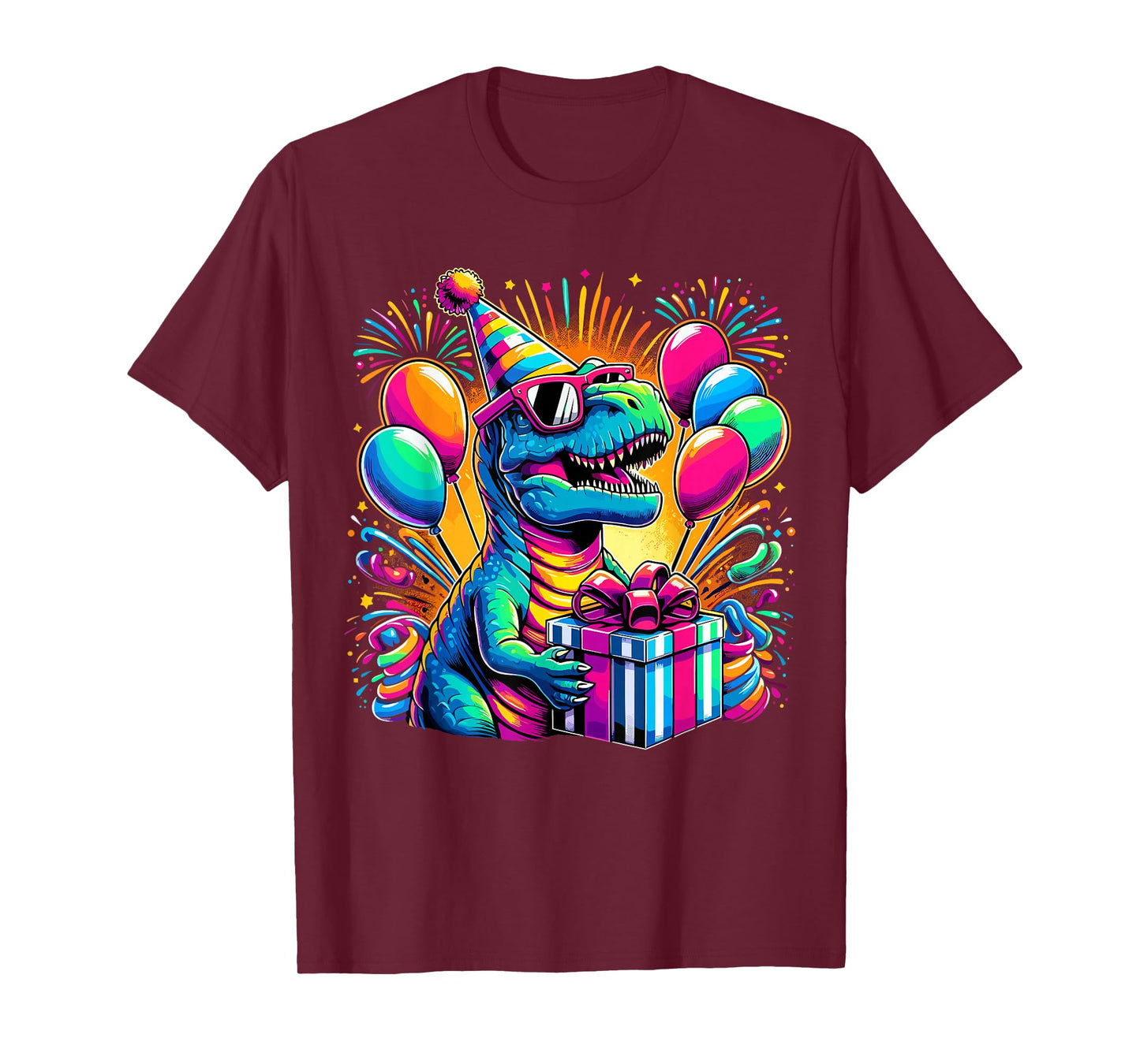 Dinosaur Birthday Party T-Rex Retro Dinosaur T-Shirt