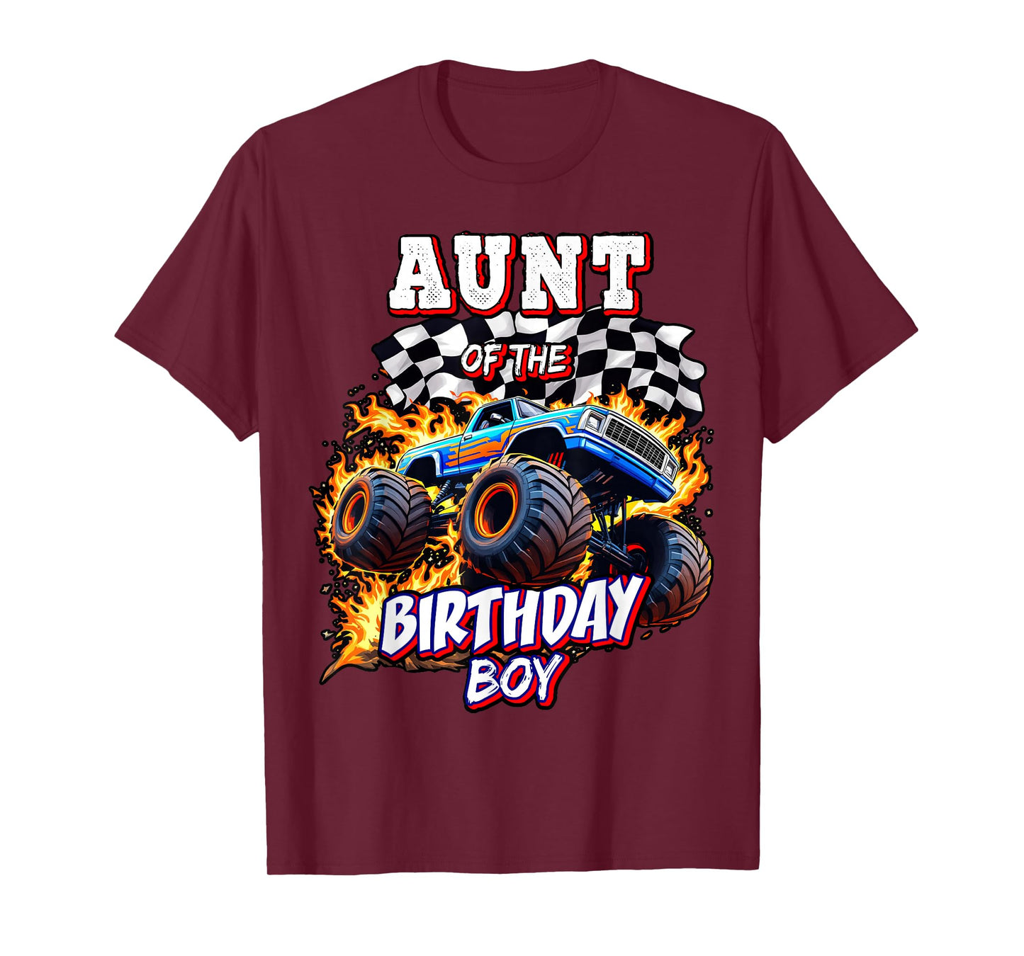 Aunt of the Birthday Boy Monster Truck Birthday Party T-Shirt