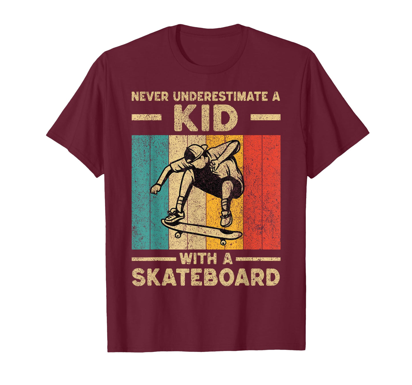 Never Underestimate A Kid With A Skateboard Skateboarding T-Shirt