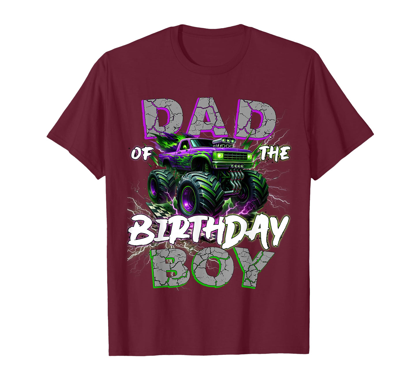 Dad Of The Birthday Monster Truck Family Matching Party T-Shirt