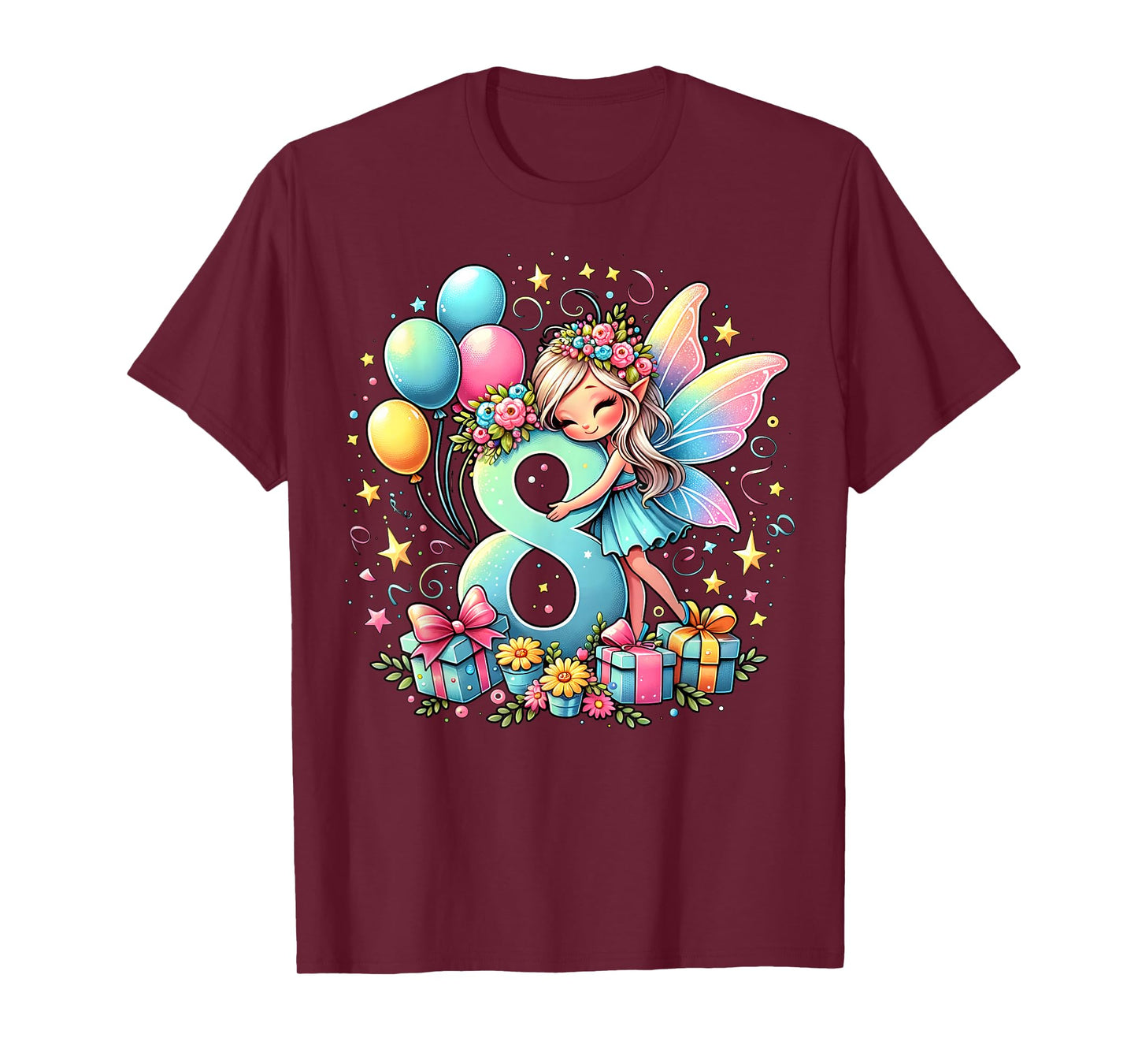Kids Fairy Theme eighth Bday Party 8th Fairy Birthday T-Shirt