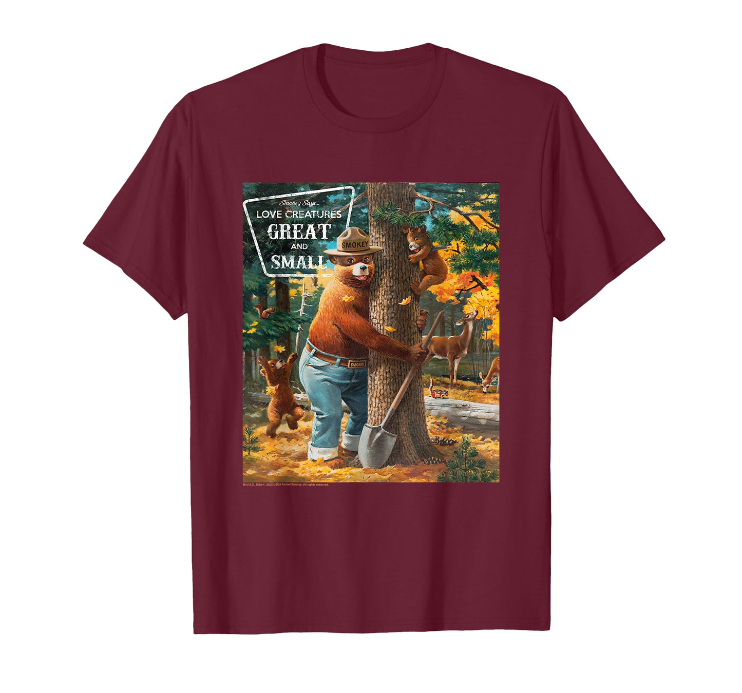 Smokey Bear Love Creatures Great And Small Tree Hug T-Shirt