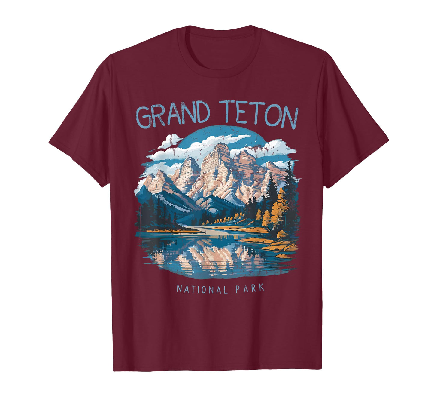 Grand Teton Retro US Wyoming Jackson Hole Lake Vintage Parks T-Shirt