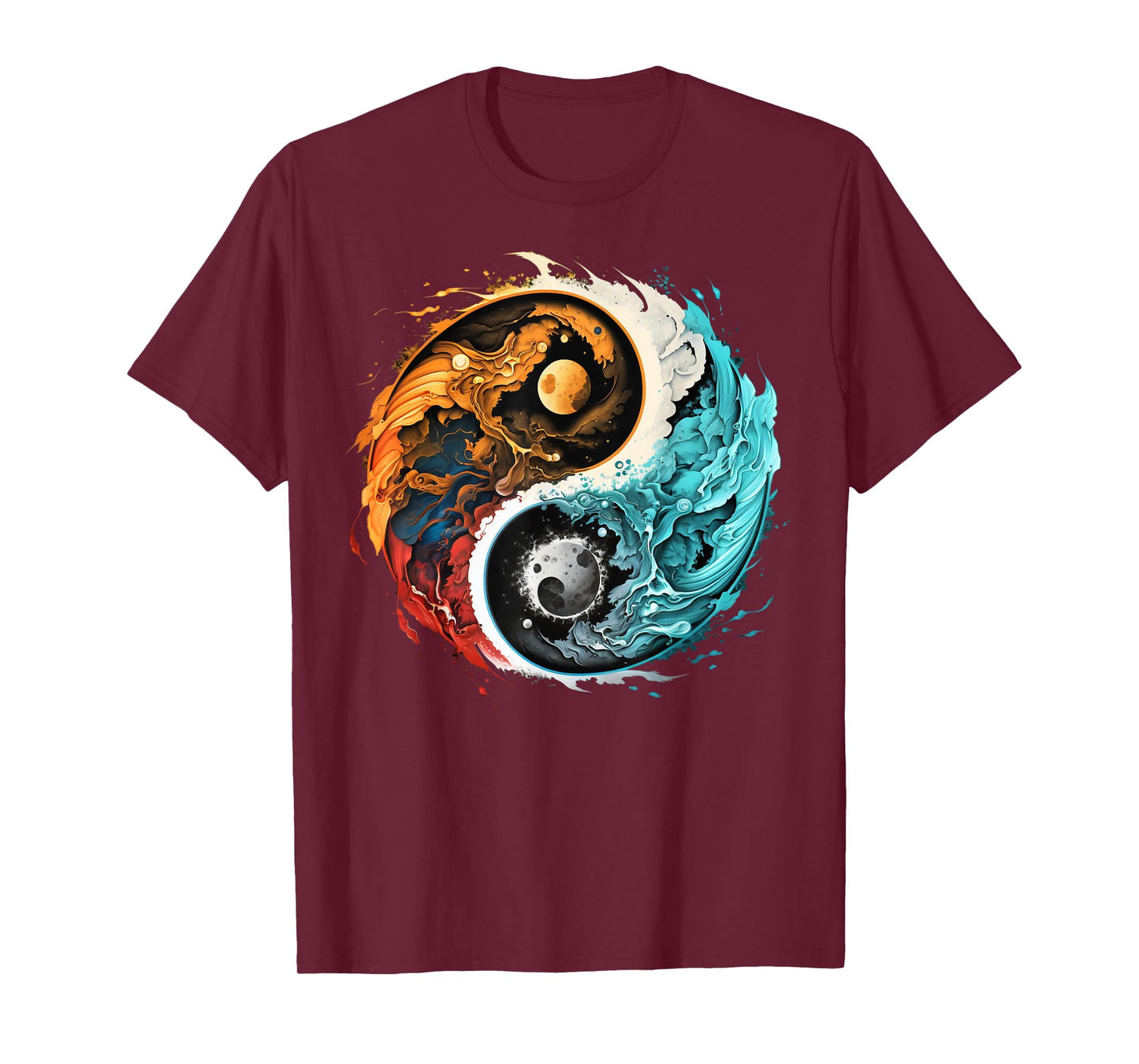 Colorful Taoism Yin Yang Splash on Zen Taijitu Yin Yang T-Shirt