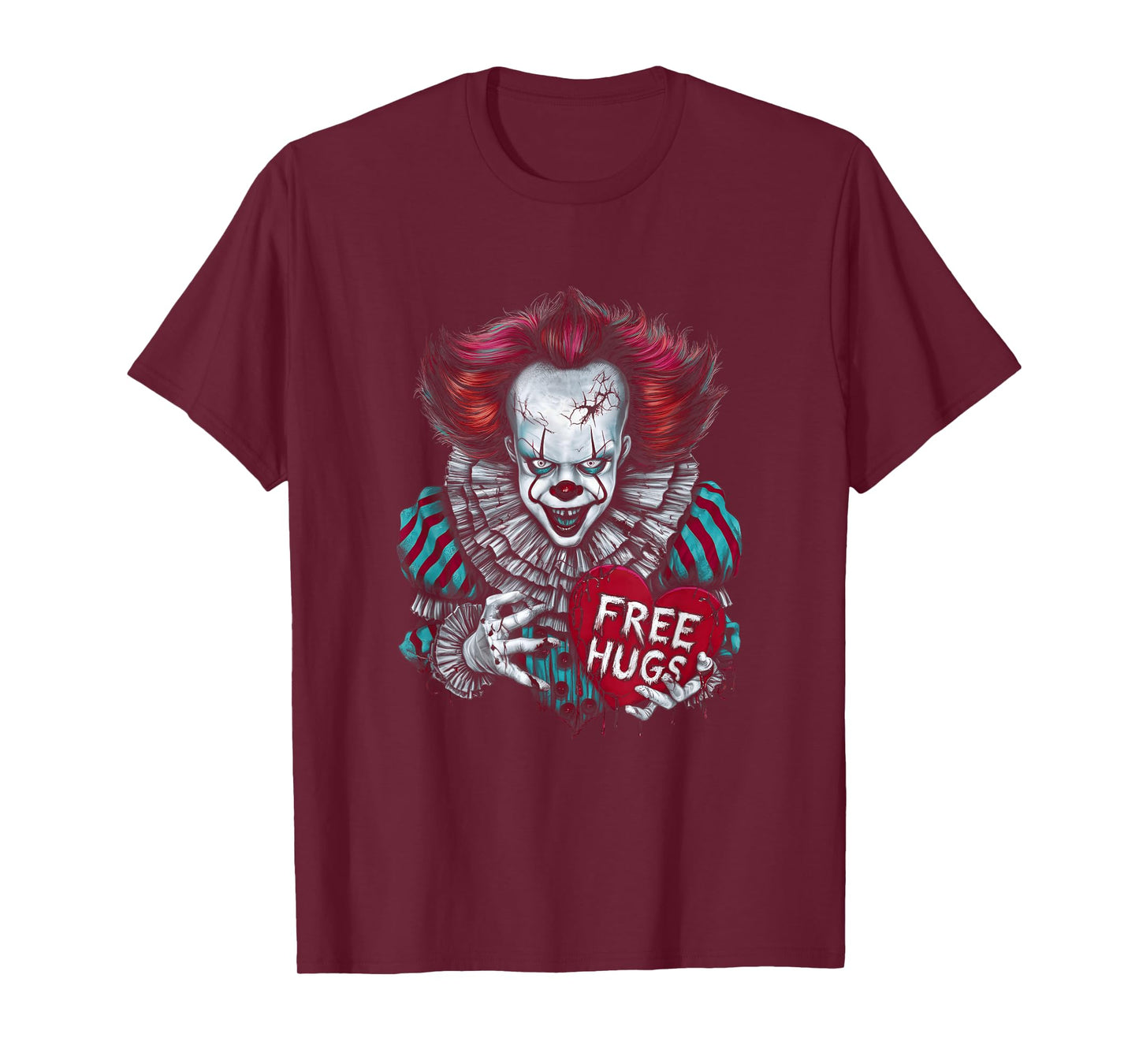 Free a Hugs Scary Clown Valentine Halloween Horror Character T-Shirt